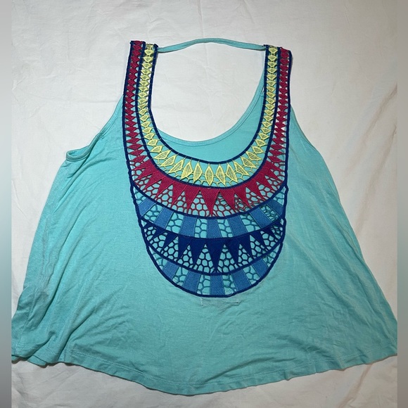 Bundle of 2 Beach Tops - Green Flowy Shirt Size Small - Floral Bandeau Medium - Picture 6 of 12